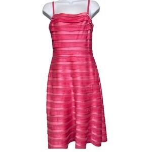 BCBGMaxAzria Pink Layered Spaghetti Strap Dress